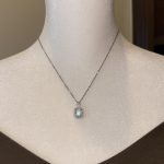 Sterling Silver blue crystal necklace