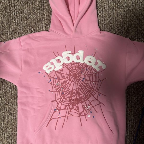 Spider Worldwide Men's Pink Hoodie