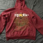 Spider Worldwide Men's Burgundy and Red Hoodie