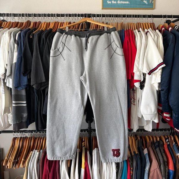 American Vintage Men's Grey and Red Joggers-tracksuits