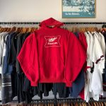 Jerzees Men's Red and White Hoodie