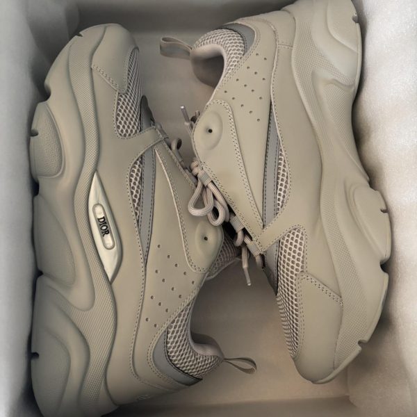 Dior Men's Grey and Cream Trainers