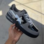 BAPE Men's Grey and Black Trainers