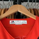 Majestic Athletic Men's Red and Orange Top - Image 7