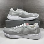 Prada Men's Grey and White Trainers - Image 2