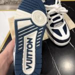 Louis Vuitton Men's Navy and Blue Trainers - Image 6