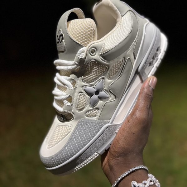 Louis Vuitton Men's White and Cream Trainers