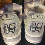 Louis Vuitton Men's White and Cream Trainers - Image 3