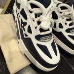 Louis Vuitton Men's Navy and Blue Trainers - Image 4