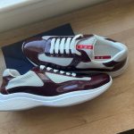 Prada Men's Burgundy and Red Trainers - Image 4