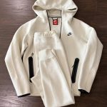 Nike Men's White and Cream Hoodie