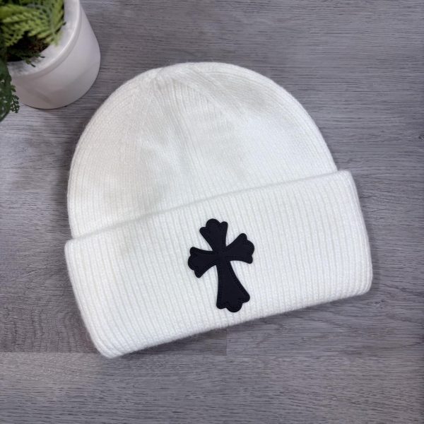 Men's White and Cream Hat