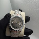 Men's Silver and Grey Watch - Image 2