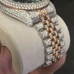 Men's Silver and Green Watch - Image 3