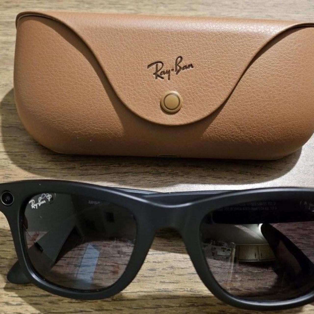 P0 Ray-Ban Men's Black and Brown Sunglasses - Image 1