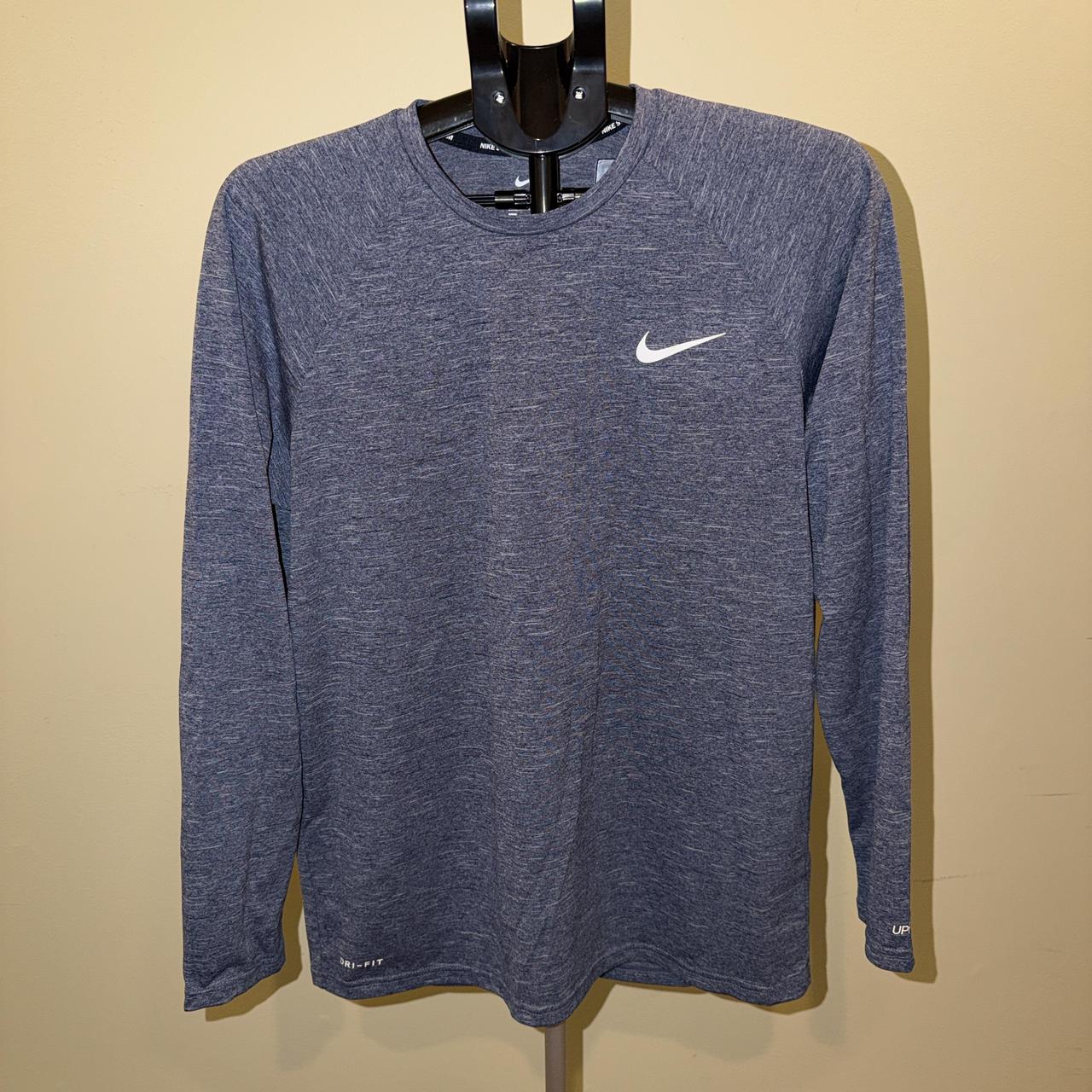 P0 Nike Men's Blue and Grey Shirt - Image 1