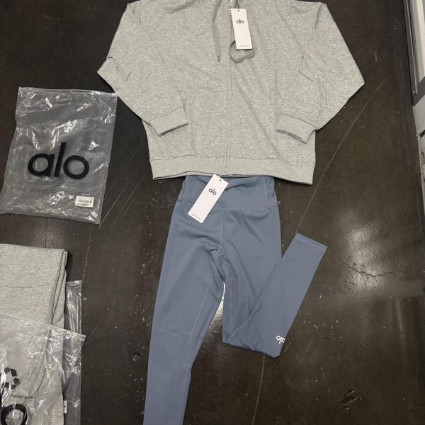 Alo Yoga Women's Grey and Blue Leggings